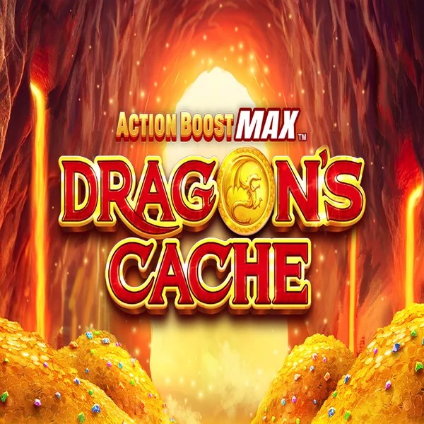 Action Boost Max Dragon's Cache by SpinPlay Games, showcased at jackpotcasino.com.pl – game logo