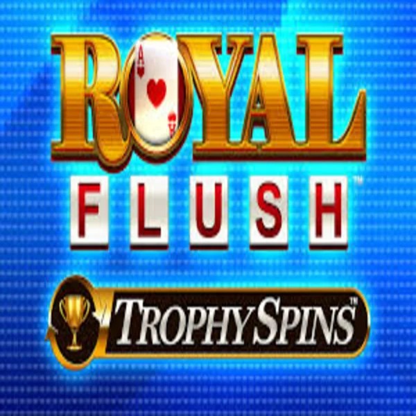 Royal Flush Trophy Spins slot logo by Greentube at Jackpot Casino
