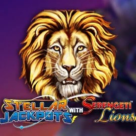 Stellar Jackpots with Serengeti Lions online game logo by Lightning Box Game on jackpotcasino.com.pl