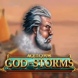 Age Of The Gods: God of Storms slot logo by Playtech at Jackpot Casino