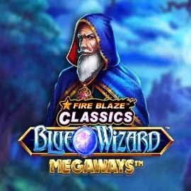 Fire Blaze Blue Wizard Megaways logo by Rarestone Gaming Jackpot Casino