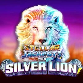 Stellar Jackpots with Silver Lion slot visual from Lightning Box Game available on jackpotcasino.com.pl